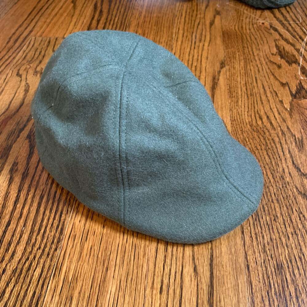 Boston Scally Co. Green Wool Flat Cap Newsboy Ivy Hat with Shamrock XL